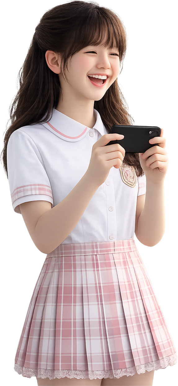 스마트폰으로 로키를 조종하는 학생